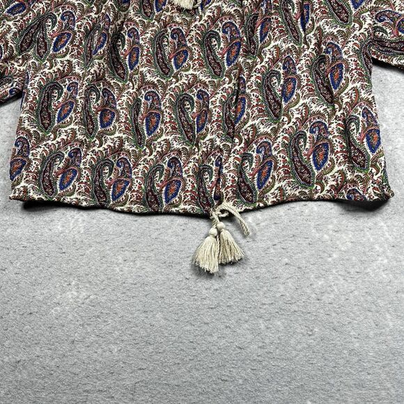 Ralph Lauren Blouse Womens Size Medium Paisley Denim Supply Gauzy Feel RL Boho - Picture 3 of 10